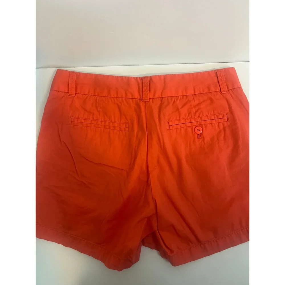 J.Crew Broken-In Chino Shorts Womens 4 Coral Orange Cotton 4 Inch Inseam Casual
